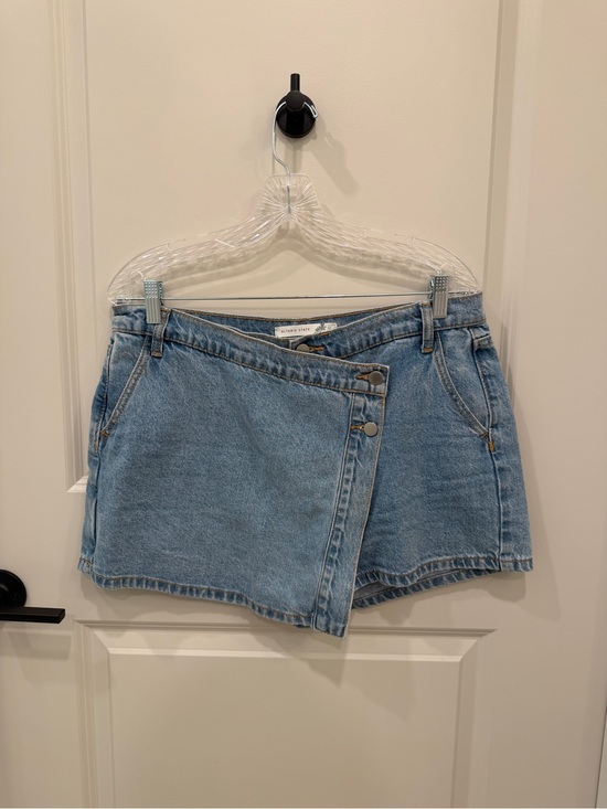 Altar'd State Pants - Altar'd State Light Blue Denim Wrap Skort Shorts
